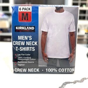 Kirkland Signature OG Men's White Crew Neck T-Shirts - 6 Pack